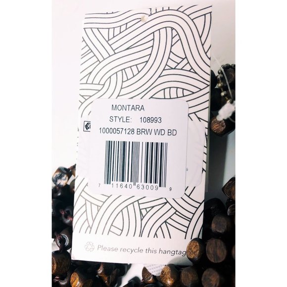 The Sak Womens Brown Montara Vegan Wooden Boho Beaded Hobo Shoulder Handbag NWT - Picture 7 of 9